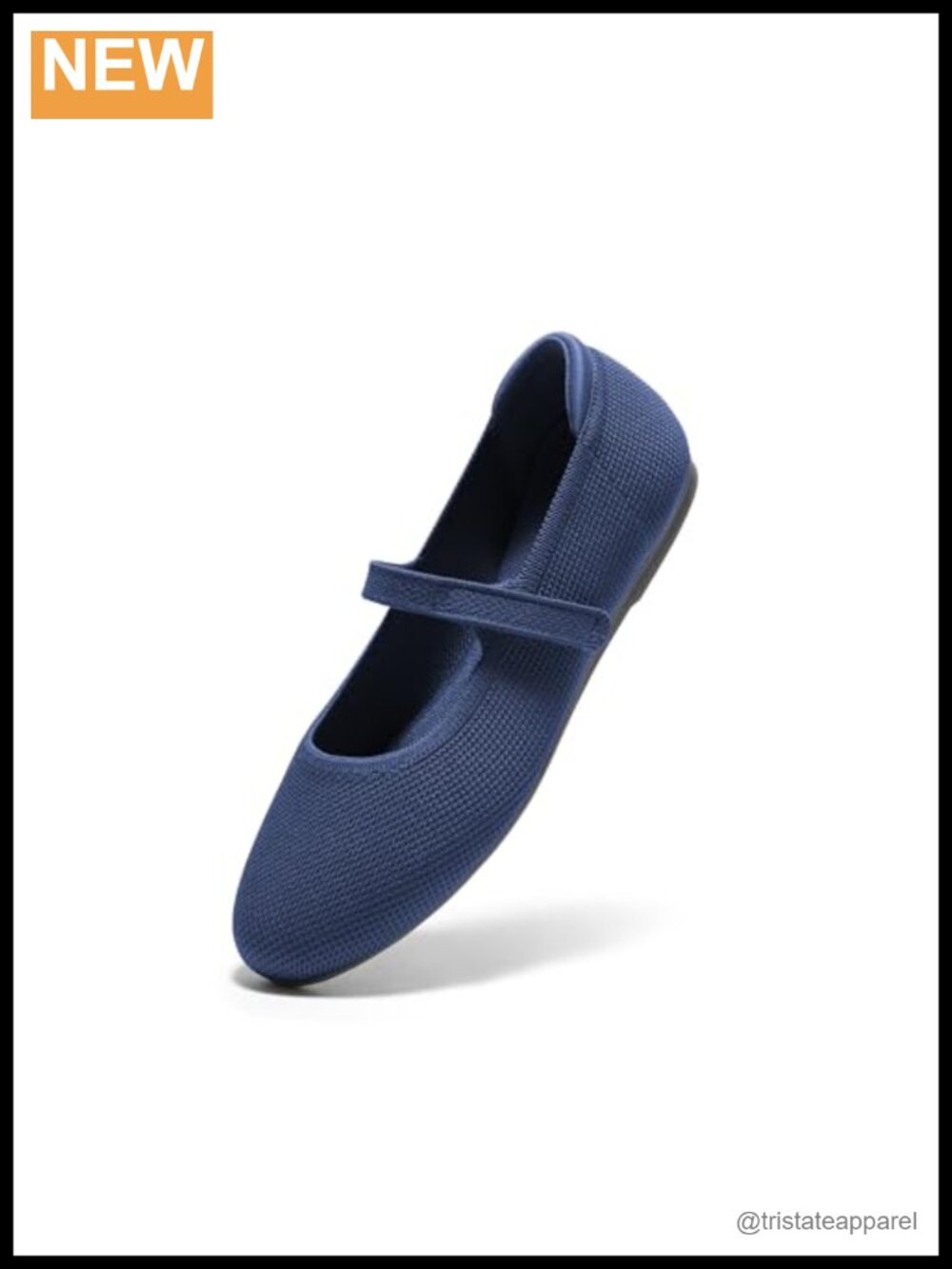 Mary Jane Flats Round Toe Adjustable Strap Knit Slip On Women's Shoes